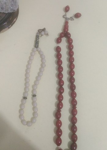 Beyaz kırmızı Minimalist Erkek Tesbih