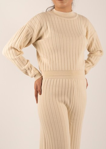 Bej Triko Kadın triko takım - Görsel 3