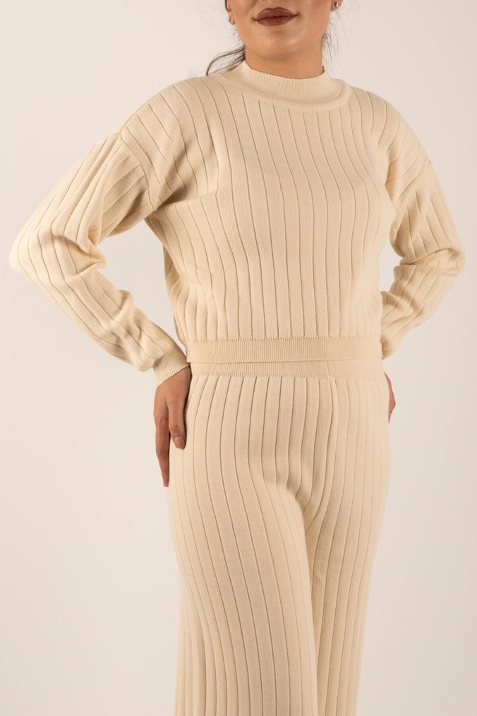 Bej Triko Kadın triko takım - Görsel 3