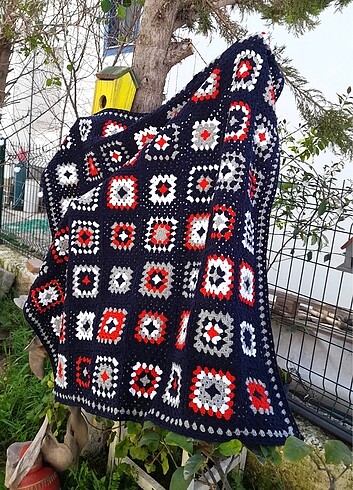 El örgüsü motif battaniye,şal