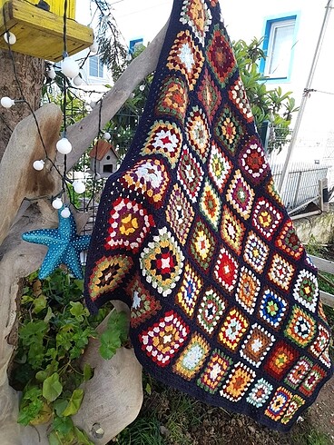Beden çeşitli Renk El örgüsü kroşe motifli battaniye,şal,pike