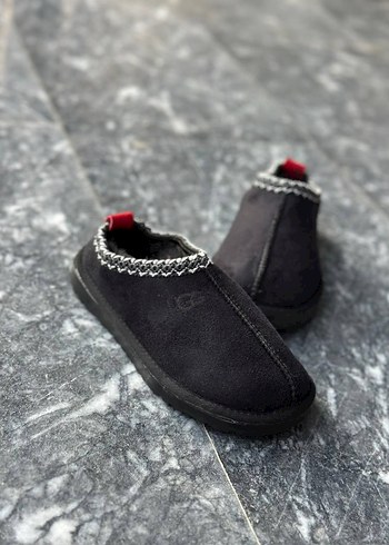 Ugg Erkek Siyah Kürklü Sıcak Terlik