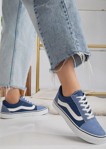 Vans Mavi Bağcıklı Denim Platform Spor Ayakkabı