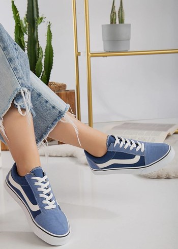 Mavi Denim Bağcıklı Platform Spor Ayakkabı