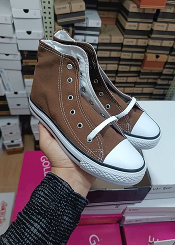 Kahverengi Kadın Bağcıklı Wedge Spor Ayakkabı