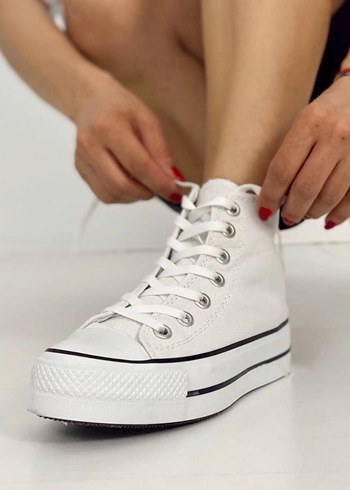 Converse Kadın Beyaz Platform Spor Ayakkabı