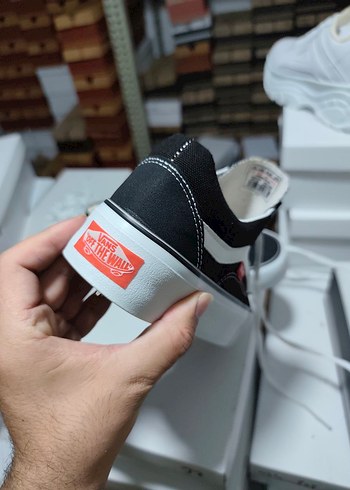 39 Beden Beyaz Platform Tabanlı Siyah Vans Kadın Spor Ayakkabı