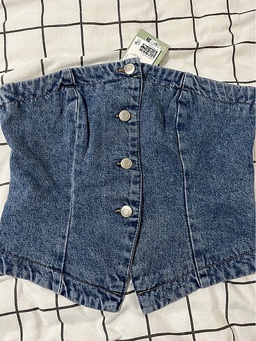 Straplez Denim Büstiyer