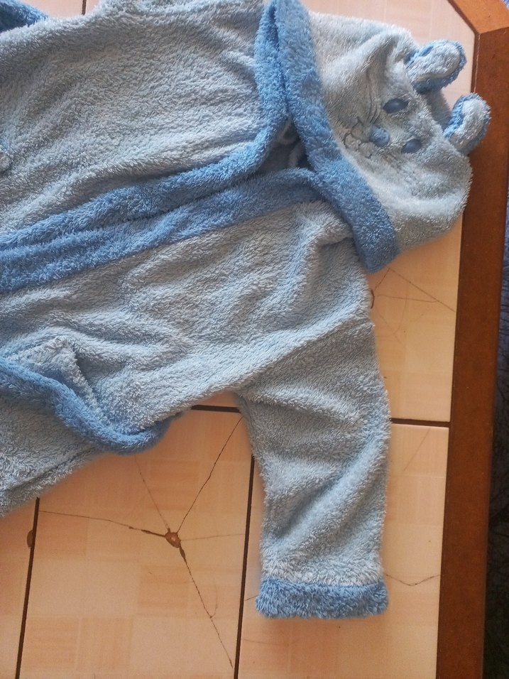 Kapüşonlu Erkek Çocuk Bornoz - Mavi - Görsel 2