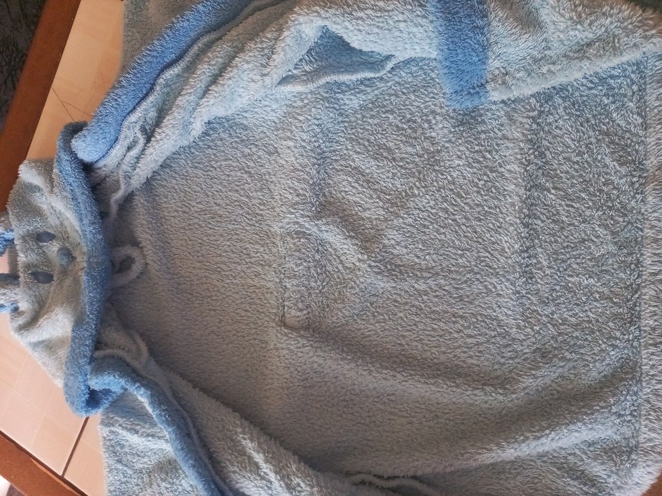 Kapüşonlu Erkek Çocuk Bornoz - Mavi - Görsel 3