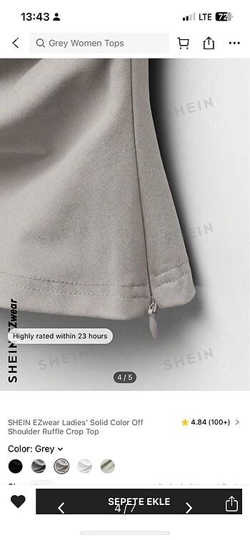 s Beden gri Renk Shein bluz