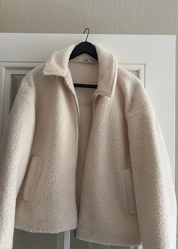 s Beden beyaz Renk Zara Buklet Peluş Kadın Ceket
