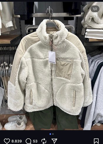 s Beden ten rengi Renk Bej Bershka Kadın Peluş Ceket