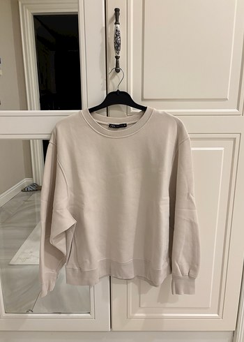 s Beden Bej Kadın Oversize Sweatshirt