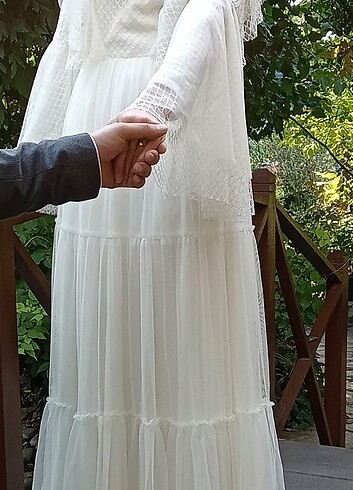 s Beden Tesettür beyaz elbise,nikah elbisesi 