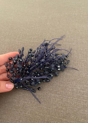Mor Boncuklu Bohem Saç Aksesuarı - Görsel 2