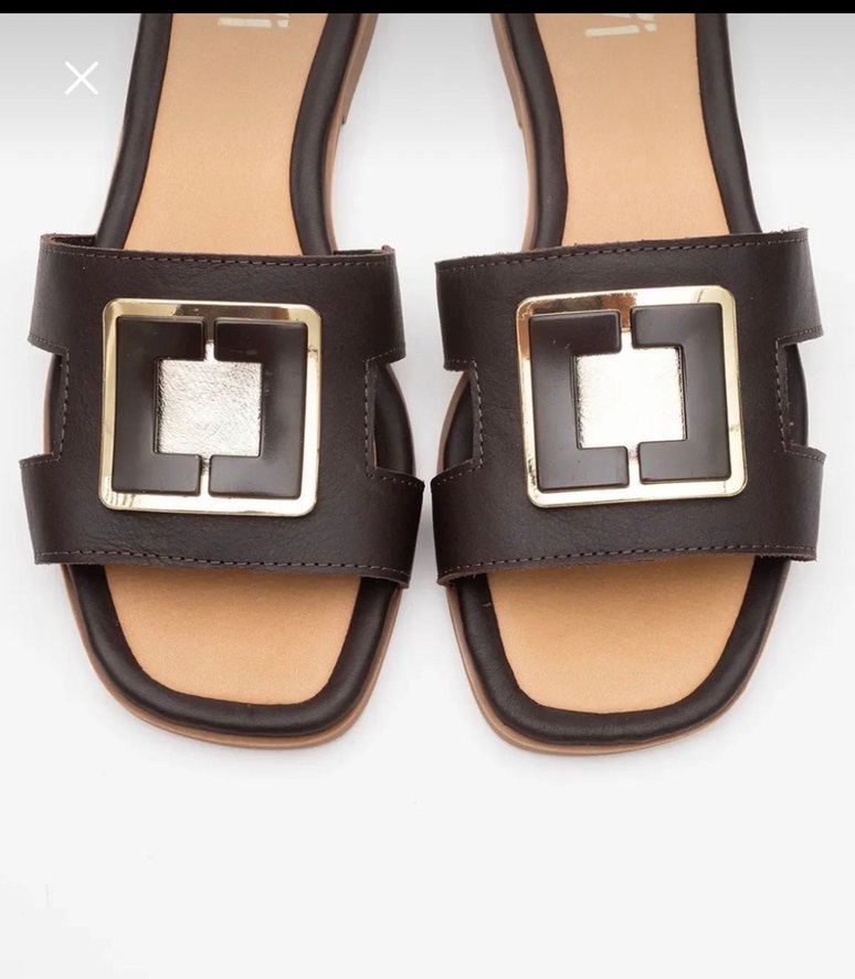 Luvishoes Kahverengi Tokalı Kadın Terlik - Görsel 2