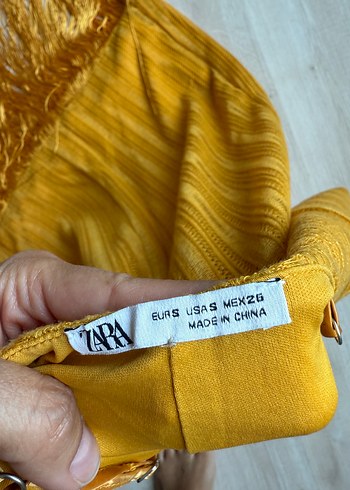 Zara Zara Püsküllü Sarı Bohem Uzun Elbise