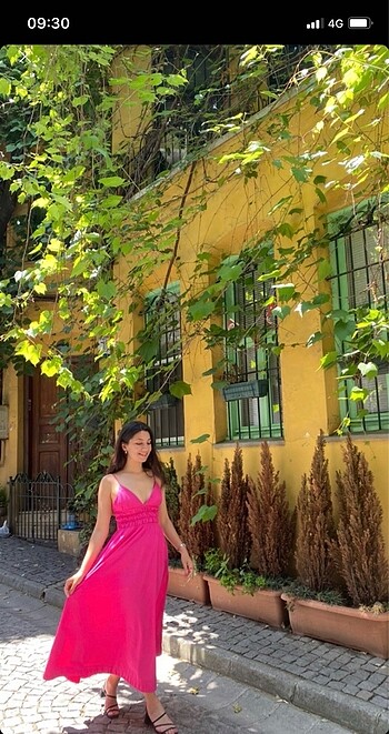 Zara pembe poplin elbise