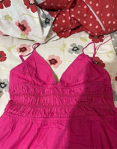 m Beden Zara pembe poplin elbise
