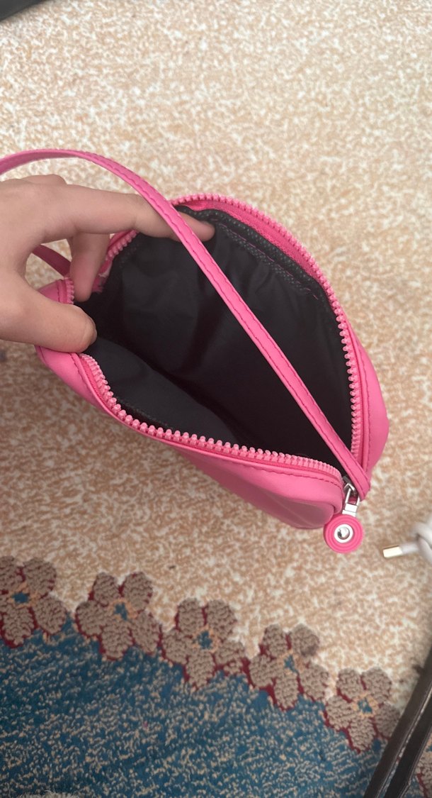 Pembe Kadın Çapraz Çanta Fermuarlı - Görsel 2