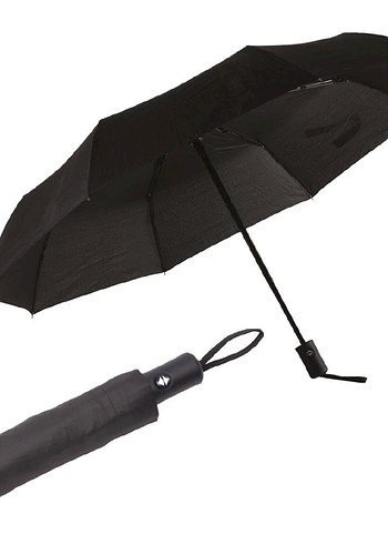 Fermuarlı Siyah Minimalist  Şemsiye - Görsel 2