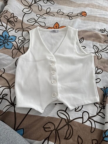 Beyaz crop ceket