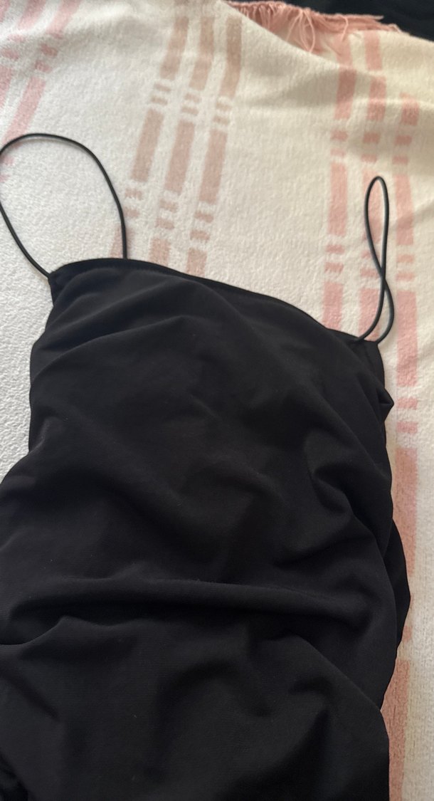 Siyah Drapeli Uzun Kadın Abiye Elbise - Görsel 3