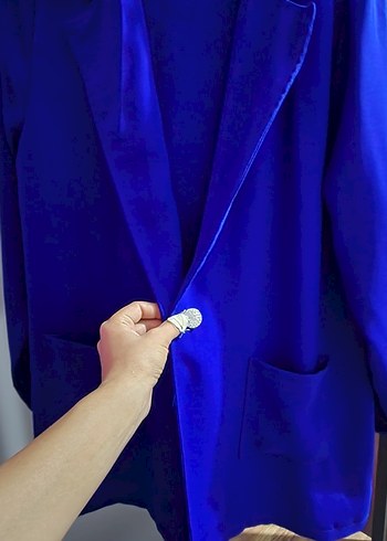 Düğmeli fuşya Kadın tesettür yada açık Ceket takım - Görsel 4