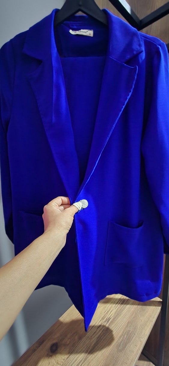 Düğmeli fuşya Kadın tesettür yada açık Ceket takım - Görsel 4