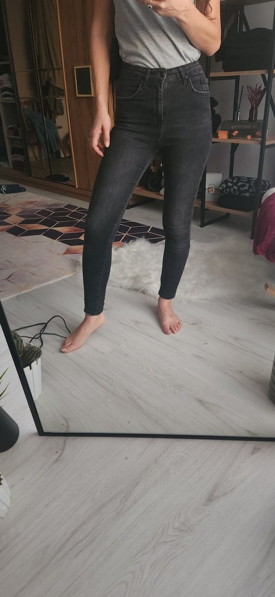 Gri Dar Kesim Midi Boy Kadın Kot Pantolon - Görsel 5