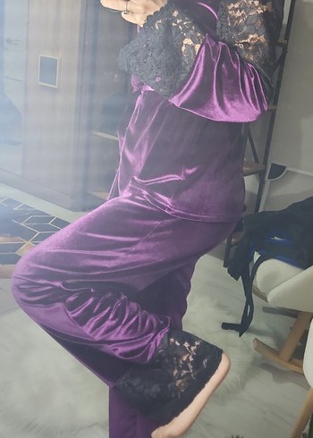 Mor Gotik Midi Kadın Sabahlık - Görsel 3