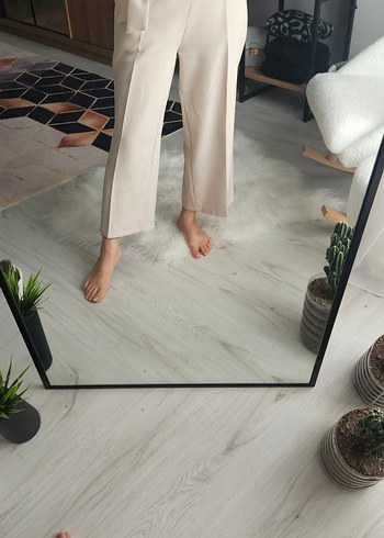 Bej Midi Kadın Kumaş Pantolon - Görsel 2