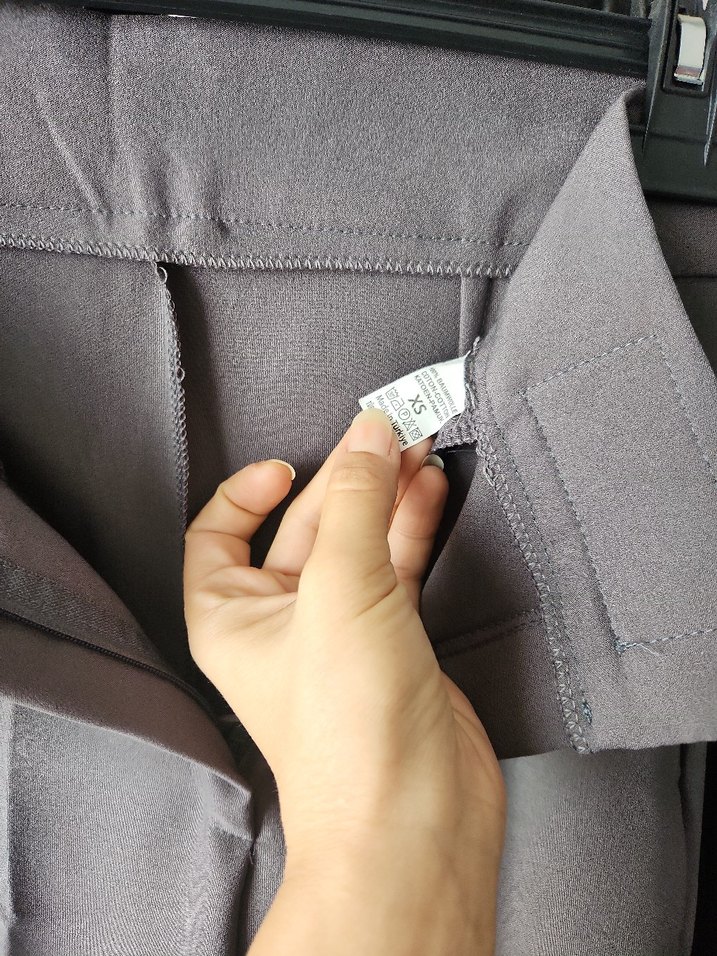 Gri Pilili Kadın Kumaş Pantolon - Görsel 2