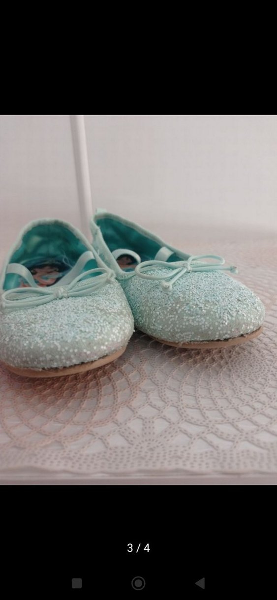 Turkuaz Parlak Kız Babet Ayakkabı - Görsel 3