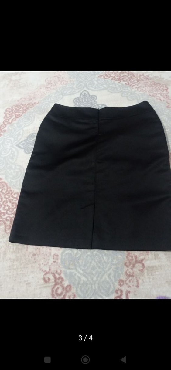 Kadın Siyah Pilili Midi Kalem Etek - Görsel 2