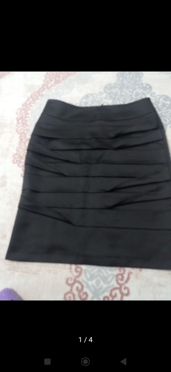 Kadın Siyah Pilili Midi Kalem Etek - Görsel 4