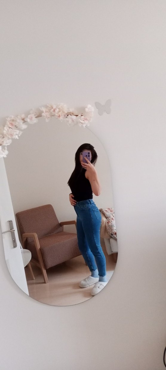 Mavi İnce Kesim Normal Boy Kadın Kot Pantolon - Görsel 2