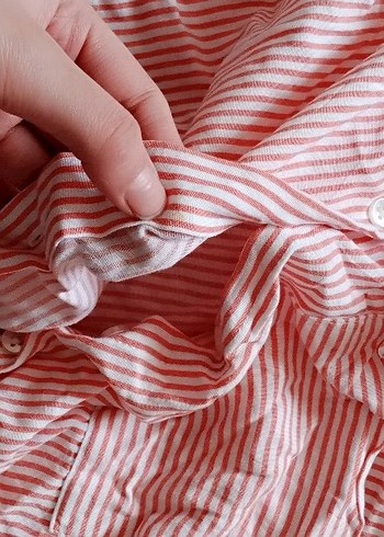 Düğmeli Pembe Kısa Kollu Gömlek - Görsel 2