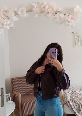 Kadın bordo Deri Midi Ceket - Görsel 3