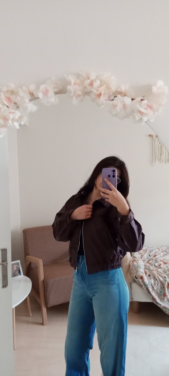 Kadın bordo Deri Midi Ceket - Görsel 3