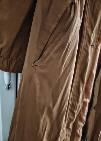 Kürklü Kahverengi mont - Görsel 5