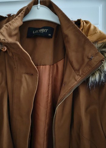 Kürklü Kahverengi mont - Görsel 3