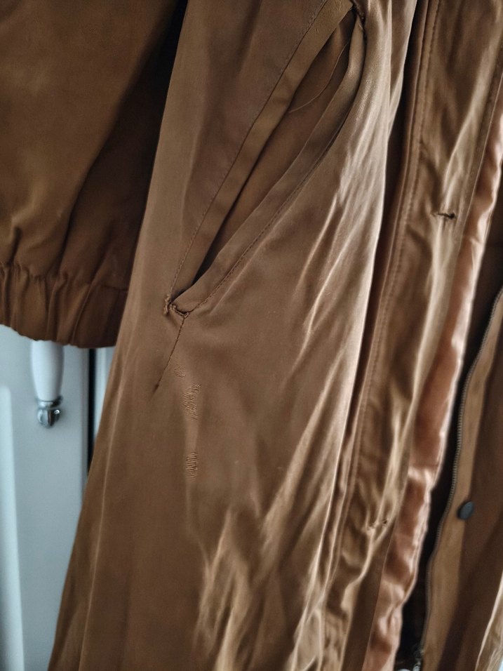 Kürklü Kahverengi mont - Görsel 5