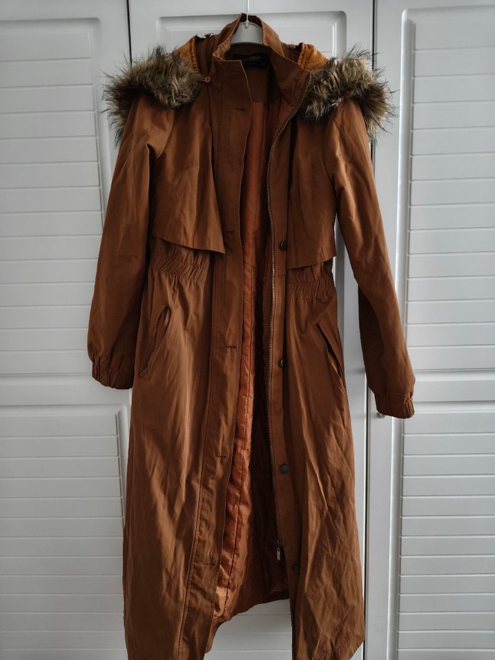 Kürklü Kahverengi mont - Görsel 2
