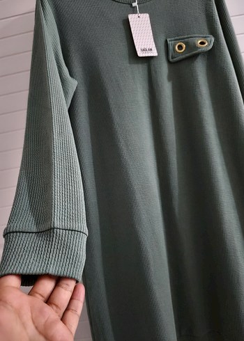 Yeşil Uzun Kollu Salaş Kadın Tunik - Görsel 2