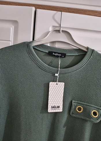 Yeşil Uzun Kollu Salaş Kadın Tunik - Görsel 3