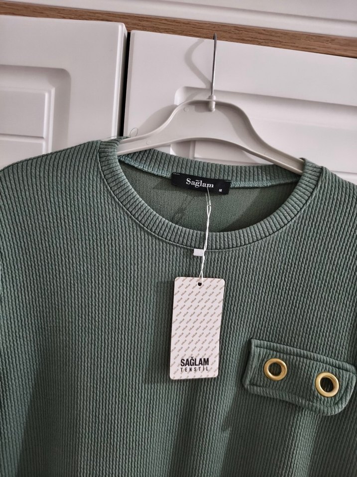 Yeşil Uzun Kollu Salaş Kadın Tunik - Görsel 3