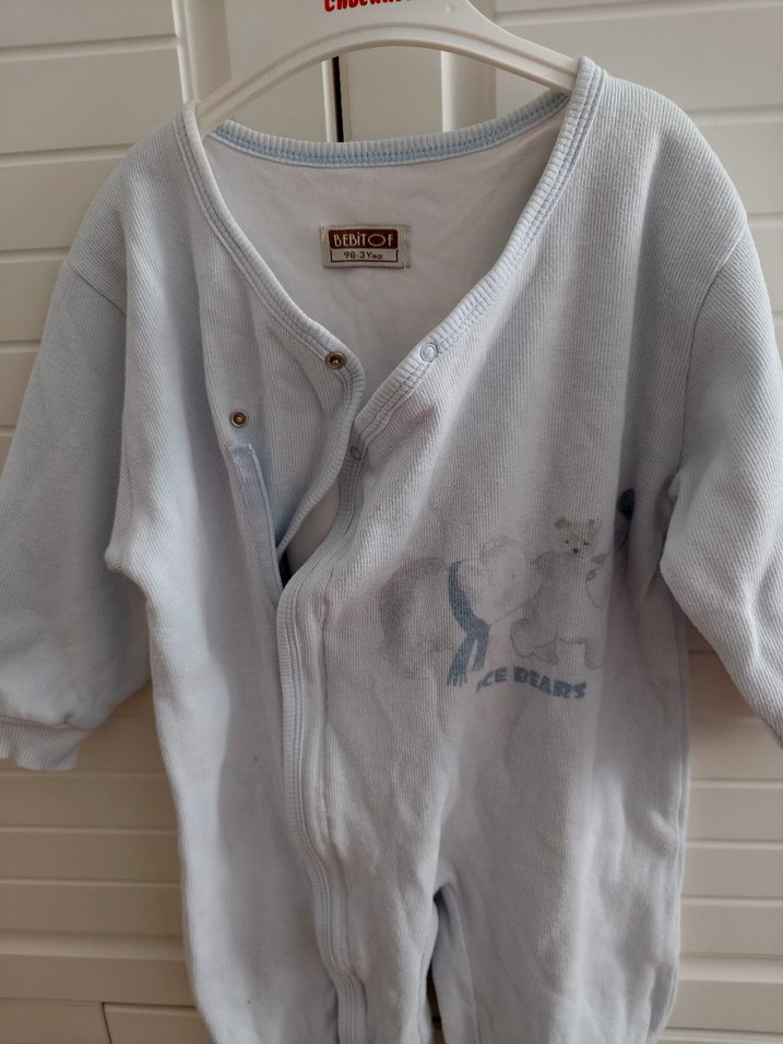 Uzun Kollu Beyaz Bebek Tulum - Görsel 4