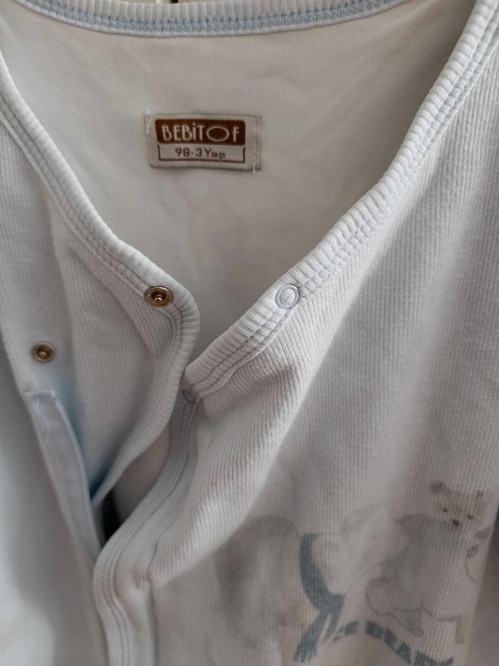 Uzun Kollu Beyaz Bebek Tulum - Görsel 3